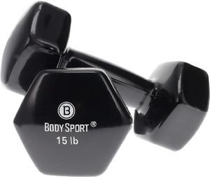Body Sport Vinyl Dumbbell Hand Weight  Dumbbells for Exercises  Strength Training Equipment  Neoprene Dumbbells  Home Gym Accessories  Weight Training  Pair