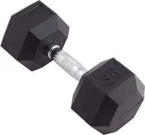 Body Sport Rubber Encased Hex Dumbbell Weight, Single  Dumbbells for Exercises  Strength Training Equipment  Home Gym Accessories  Weight Training