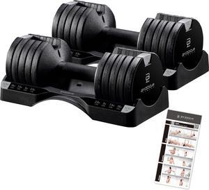 Adjustable Dumbbell 12.5/25lb Set of 2 Weight Training Fitness Exercise Body Workout 5 in 1 for Home Gym Beginners Woman