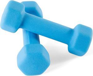 Portzon Set of 2 Neoprene Dumbbell Hand Weights, Anti-Slip, Anti-roll, Hex Shape ,8LB