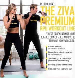 ZIVA Premium Rubber Solid Steel Dumbbell Set - Commerical Grade Durable Urethane Rubber Tribell Dumbbells Designed for Rigourous Exercise Strength Training (Avail 2-20lb Pairs)