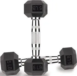 Exercise & Fitness Dumbbells Free Weights Dumbbells Hex Dumbbells (5 lbs pair)