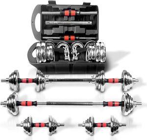 Adjustable Dumbbell Set Home Gym Cast Iron Barbell Sets with Carry Box 44lbs Office Bedroom Workout Dumbbells for Men and Women