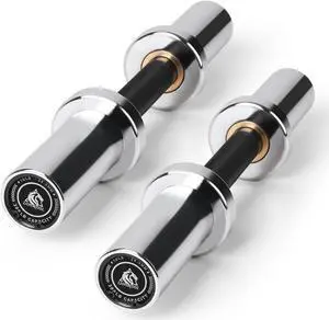 LIONSCOOL 16"/20 Loadable Dumbbells Pairs in Commercial Grade, Heavy Duty Olympic Dumbbell Bar/Handle for Strength Training, Compatible with 2 Standard Plates