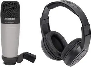 Samson C01 Studio Condenser Recording Microphone Mic+Monitoring Headphones