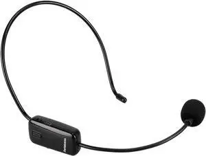 Retekess TR503 Wireless FM Microphone Headset, Hands-Free with Rechargeable Battery for Voice Amplifier, Church, Tour Guide, Teacher, Salesman, Conference,  (Black)