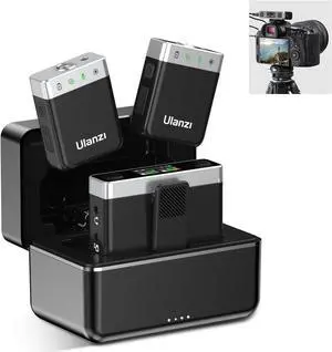 ULANZI AM18 Wireless Lavalier Microphone, U-Mic Lavalier Lapel Mic with 200m(656ft) Range/Noise Cancellation/20H Battery, Compact Mini Lapel Mic for DSLR Cameras/iPhone/Android/Live Streaming/Video