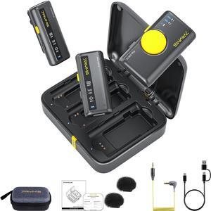 iRay DW10 Wireless Lavalier Microphone with Reverb, Noise Cancelling, 656 Range, Wireless Lapel Microphone for iPhone, Camera, Android, PC, Podcast, Interviews, Vlogs, Live-Streaming