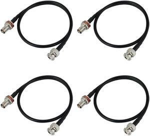 RK Antenna Extension Cable with BNC and Bulkhead Connector for Wireless Microphone Combination System, Lenght 20 (4 Pack)