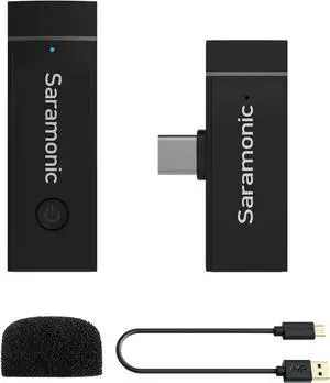 Saramonic USB-C Wireless Lavalier Microphone Vlog for Samsung iPhone13, Blink GO-U1 Lapel Microphone System for Android Devices, Tablets, iPad PRO, PC Computers, Google Pixel, Xiaomi