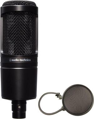 Audio-Technica AT2020 Cardioid Condenser Studio Microphone Bundle with Pop Filter