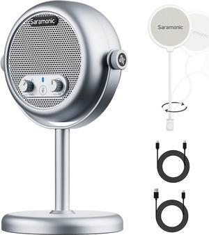 Saramonic XMIC Z4 USB Condenser Microphone with Pop Filter & Thread Adapter for PC, Mac, Gaming, Recording, Streaming, Podcasting, Studio Computer Mic with Noise Cancelling, 2 Pickup Patterns