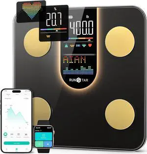 Scale for Body Weight, Smart Scale with 8-in-1 VA Display, High Precision Bathroom Digital Scale for Body Weight Heart Rate BMI Body Fat 22 Body Composition Sync APP, FSA HSA Eligible