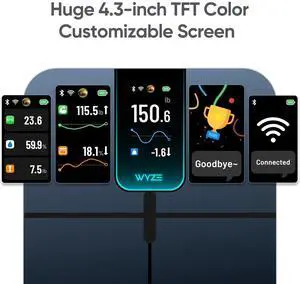 Ultra, Smart Scale with 4.3" Color Display, FSA HSA Eligible, Digital Bathroom Scale for Body Weight BMI Muscle Mass Composition, Wi-Fi & Bluetooth Body Fat Scale with Heart Rate, 400 lbs (Black)
