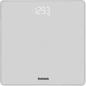 Homebuds Digital Bathroom Scale for Body Weight, Weighing Professional Since 2001, Crystal Clear LED and Step-on, Batteries Included, 400lb/182kg, Silver