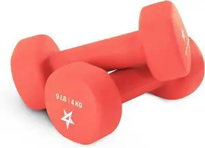 Yes4All Neoprene Coated Dumbbell Hand Weight Sets of 2 - Multiple Weight Options with 15 Colors, Anti-roll, Anti-Slip, Hexagon Shape