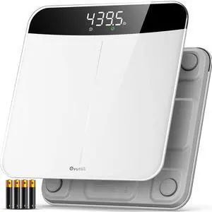 Scale for Body Weight, Highly Accurate 450lb Digital Bathroom Scales for People, Automatic Weighing Machine for Baby, Pet, Light Items, Large LED, Sturdy and Durable Base, White