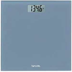 Taylor Digital Glass Bathroom Scale for Body Weight, Accurate High Precision and Durable Platform, Digital Weighing Machine for People, Easy-to-Read Display, 350 lb Capacity, Slate Blue