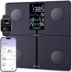 Smart Scale for Body Weight, Professional Bathroom Digital Scale with BMI, Body Fat, Muscle Mass, Most Accurate to 0.05lb, Large Display High Accurate Body Composition Machine with Fitness App
