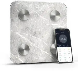 Nautica Body Tracker Digital Bathroom Scale, Bluetooth-Enabled Smart Scale with BMI, Body Fat, Muscle Mass Tracking & More, Syncs with Smartphone App for Body Composition Tracking, 396 Lbs.