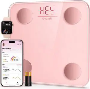 Smart Scale for Body Weight, Digital Bathroom Scale BMI Weighing Body Fat Scale, Accurate Body Composition Scale Monitor for People's Health with Smartphone App, Compact Size, 400lb
