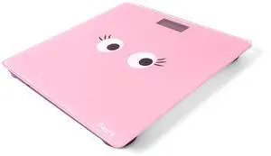 Fisura - Digital Glass Bathroom Scale, Pink, Up to 180 kg, 50g Precision, Step-On Technology, LED Display, Tempered Glass & ABS, Auto Shut Off, Large Display, Unit Convert