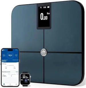 Premium Smart Digital Body Weight Scale FSA or HSA elegible - 4 Electrodes  25+Metrics -Rechargeable- WiFi & Bluetooth - Full Body Analysis -Track Body Fat, Muscle Mass, Fat Percentage, Sleek Design