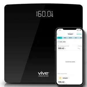 Smart Digital Weight Scale - Accurate Bathroom Electronic Body Measuring - Heavy Duty Wireless Home, Bath Device - Weigh in Pounds, Kilograms, Stones (Black)