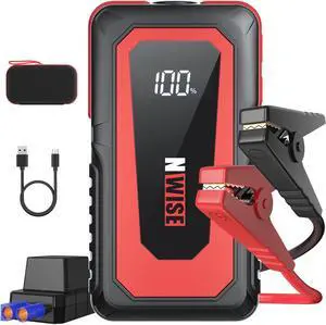 Car Jump Starter, 2000A Peak 20000mAh Portable Battery Starter (Up to 8.0L Gas or 7.0L Diesel Engine) with Smart Safety Jumper Clamps,12V Jump Boxes with Dual USB Quick Charge 3.0, LED Light