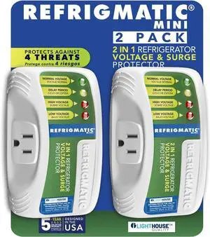 WS-36300 Electronic Voltage & Surge Protector for Refrigerators Up to 27 cu. ft. Protect Your Refrigerator Against High and Low Voltage, Brownouts and Spikes, (2 Pack)