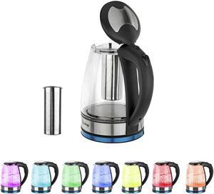 1.8L Electric Kettle, Glass Kettle With Quick-Boil Teapot, Detachable Tea Maker For Household And Daily Use, Quick-Boil, Colorful