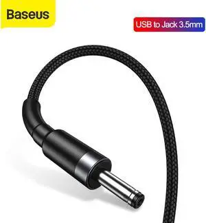 Baseus cabo de alimentação usb para dc 3.5mm, cabo de alimentação usb a para 3.5 jack 5v para alto-falante umidificador usb ventilador cabo de carregamento