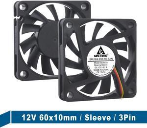 2 Pcs Lot Gdstime 3pin FG Function DC 12V 6010s 60mm x 10mm 60mm 6cm DC Brushless Motor Computer PC Axial Cooling Cooler Fan