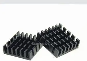 20pcs 20mm 20x20x6mm Aluminum IC LED Cooling Cooler Heat Sink Heatsink Radiator Black with 3M tape