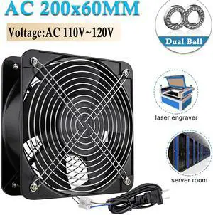1 Pcs AC 110V 120V Axial Fan 20060 200x200x60mm Ball Industrial Ventilation Exhaust Cooling Fan 20cm 200mm Large Air Flow Cooler