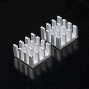 500pcs lot Aluminum Adhesive Radiator Heatsink Cooling Kit For IC LED Power 14x14x8mm