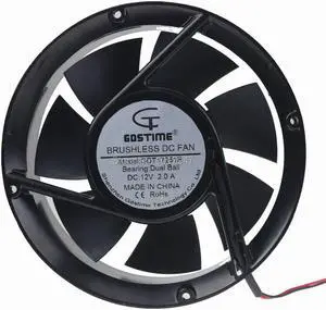 2Pcs lot Circle Cooler DC 12V 172mm x 51mm 17251 17cm Metal Case Dual Ball Industrial Exhaust Cooling Fan 2Pin