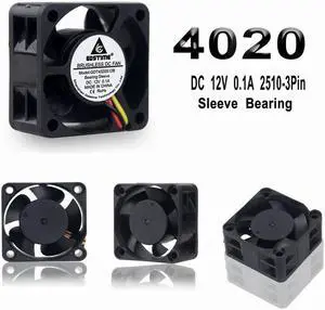100 pcs DC 12V 3Pin 4cm 40mm x 20mm 4020 Computer Brushless Exhaust Cooler Cooling Fan