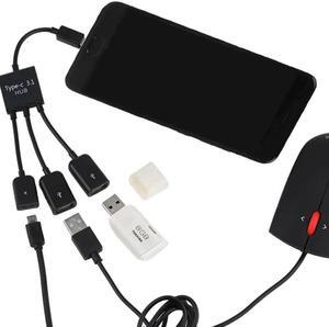 Three-In-One Micro OTG USB Port Adapter Cable Game Mouse Key Conversion Cable for Android Tablet PC USB Flash Drive Card Reader
