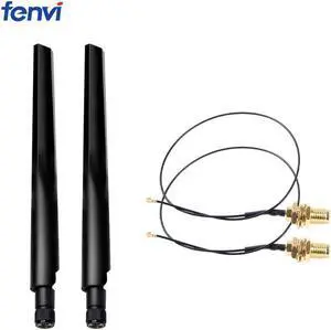 Dual band 6dbi Wireless WiFi Antenna RP-SMA + MHF4/IPX Pigtail Cable for NGFF M.2 Card Intel AX200 9260 AX210 3G/4G Module