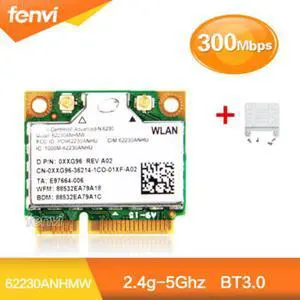 Dual band 300Mbps For Intel 62230ANHMW Advanced-N 6230 2.4G 5GHZ WiFi+BT3.0 Combo half Mini PCI-e Bluetooth Wireless card
