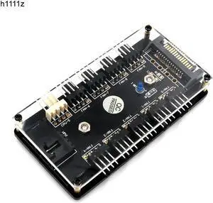 PWM Fan Hub CPU Cooling 10 Way 12V LED 3 / 4Pin Fan Splitter Cable Fan Controller PC with PMMA Case Magnetic Standoff SATA Power
