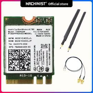 Wireless WIFI CARD for Intel 7260-AC 7260NGW Dual band NGFF M.2 802.11ac 867Mbps wifi + Bluetooth BT 4.0 Wlan WiFi network Card