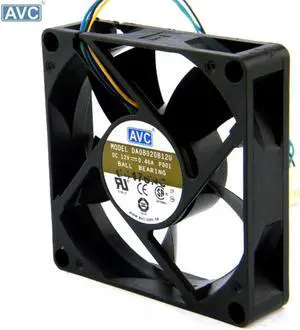 Wholesale  For AVC DA08020B12U 8cm 8020 80*80*20mm 12V 0.46A  4-line PWM Tempreture Control CPU chassis cooling fan