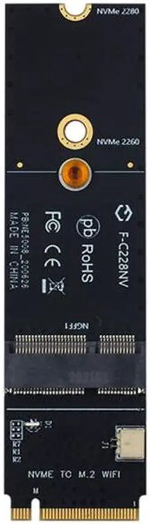 Wireless M.2 A+E Key Slot to M.2 M Key Wifi Bluetooth Adapter for AX200 9260 Bcm94352Z Card NVMe PCI Express SSD Port