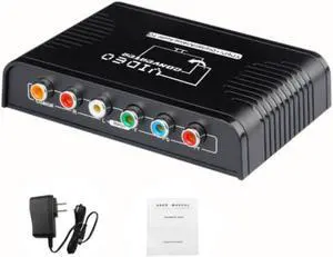 HDMI-compatible to 1080P Component Video Scaler Converter Adapter with Coaxial + R / L Audio Output Support Windows 10 Jy18 21