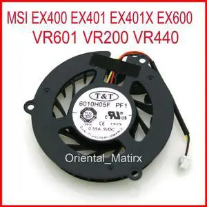 6010H05F PF1 DC5V 0.55A 3Pin For MSI VR601 VR200 VR440 EX400 EX401 EX401X EX600 Laptop CPU Cooler Cooling Fan