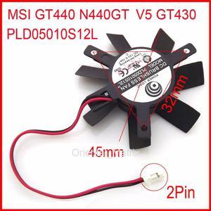 PLD05010S12L 12V 0.10A 45mm 2Pin Cooler Fan For MSI GT440 N440GT V5 GT430 Graphics Card Cooling Fan