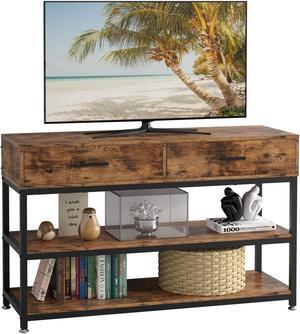 IRONCK TV Stand for 55 Inch TV with Drawers, Entertainment Center TV Stand Console Table for Living Room, 47 Inches Wood TV Console Storage Cabinet, Vintage Brown