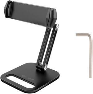 ULANZI Tablet Stand Holder, VIJIM P001 Desktop Phone Mount Stand with 2 Adjustable Arm and 360° Rotates Tablet Holder Universal Foldable Multi Angle, Compatible with iPad iPhone Tablet